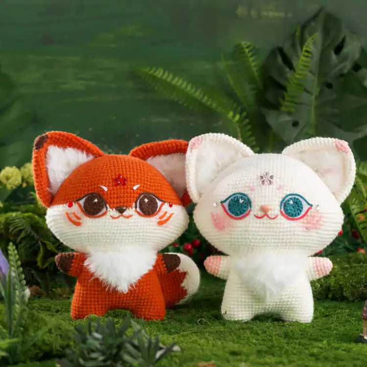 Cutie Fox Amigurumi Plush – Handmade Crochet Animal Doll | Finished Gift (26cm)