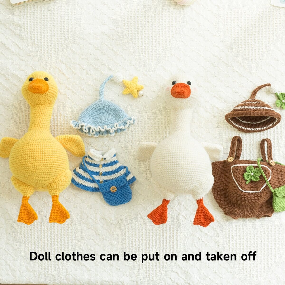 Goose & Duck Amigurumi Dolls – Finished Crochet Plush Set - Image 8