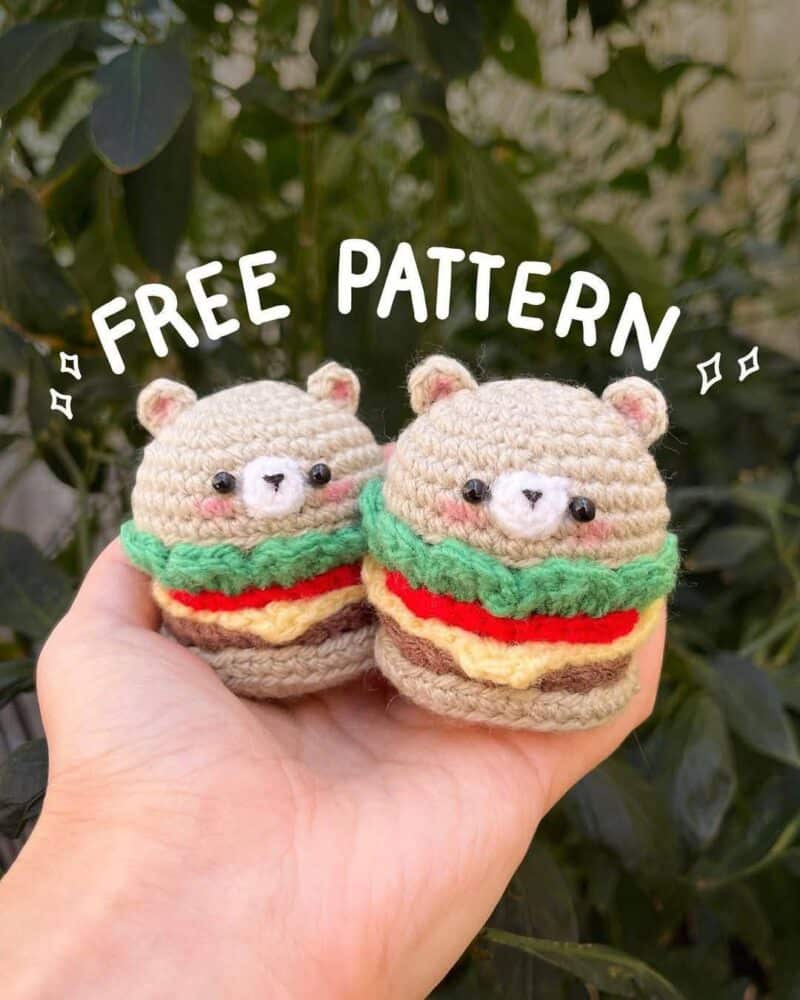 How to Crochet a Bearger Bear Hamburger Amigurumi