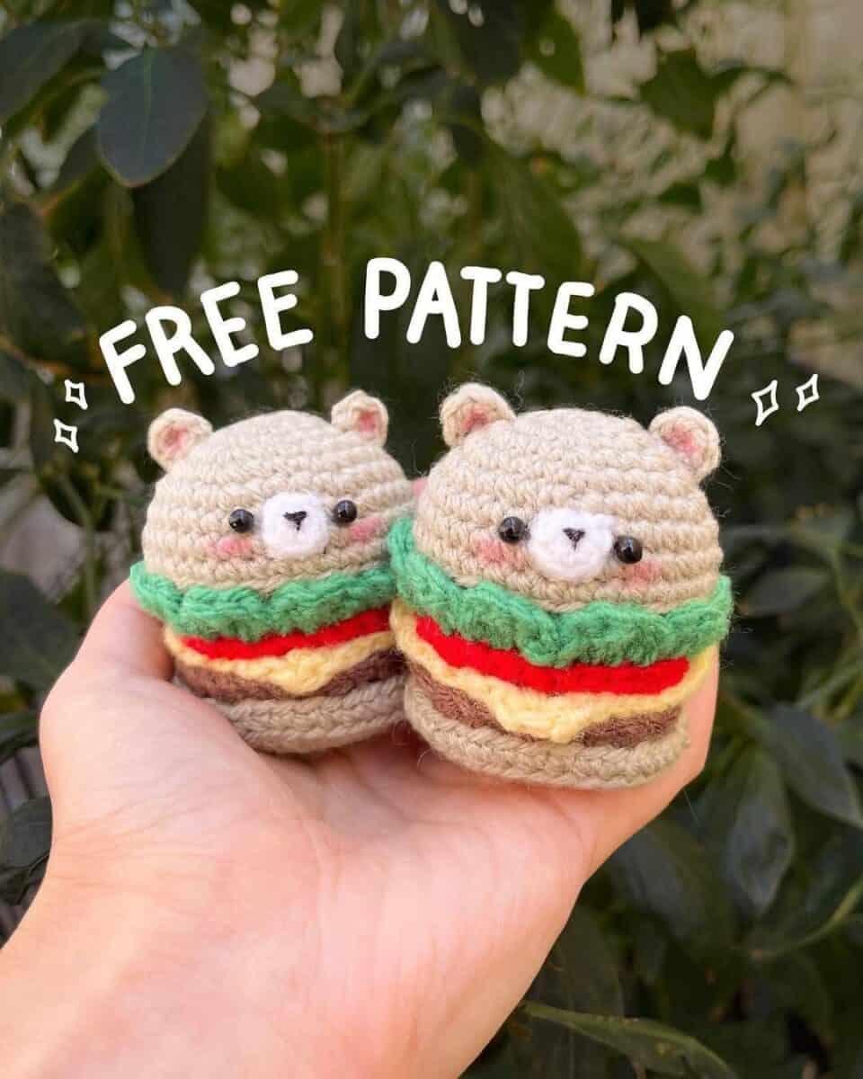 How to Crochet a Bearger Bear Hamburger Amigurumi
