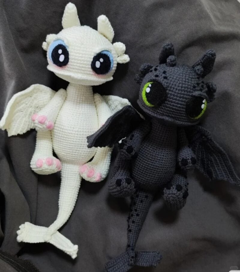 Handcrafted Toothless Dragon Plush Toy - Finished Product or PDF Pattern (US)