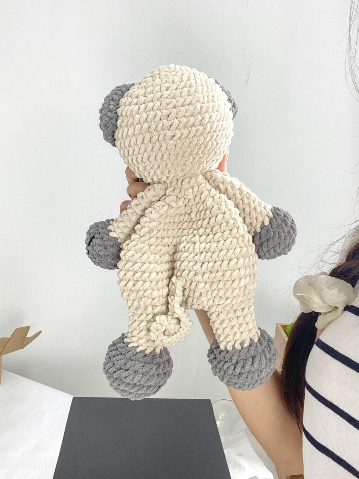 Handmade Pug Dog Crochet Pillow – Soft Amigurumi Hug Plush, Stuffed Animal Toy, Cute Dog Lover Gift, Finished Crochet Plushie - Image 3