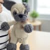 Handmade Pug Dog Crochet Pillow 2