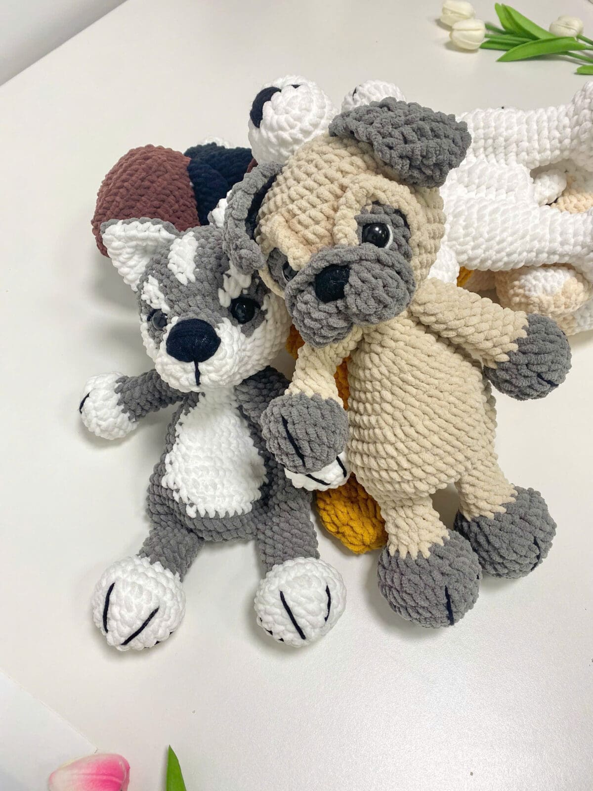 Handmade Pug Dog Crochet Pillow – Soft Amigurumi Hug Plush, Stuffed Animal Toy, Cute Dog Lover Gift, Finished Crochet Plushie - Image 7
